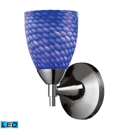 Elk Lighting Celina 1-Lght Wall Lmp in Chrme w/Sapphire Glass - Includes LED Bulb 10150/1PC-S-LED